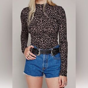 Free People Animal Print Long Sleeve